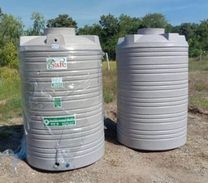 ถังเก็บน้ำแกรนิตเทา 1000L Safe รวมลูกลอย