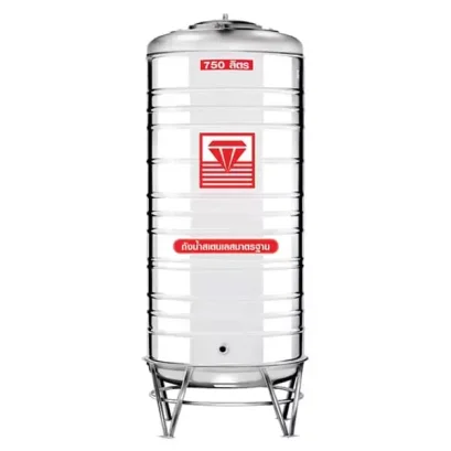 DMCB-750 ถังเก็บน้ำสแตนเลสตราเพชร ก้นนูน พร้อมขา (ทรงสูง ) 750L ลิตร
