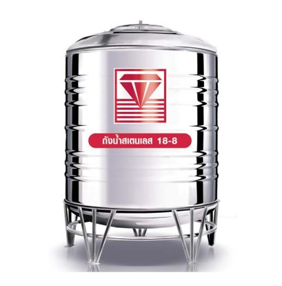 ตราเพชร DMCB 6000 ถังน้ำแสตนเลสก้นนูน พร้อมขาตั้ง