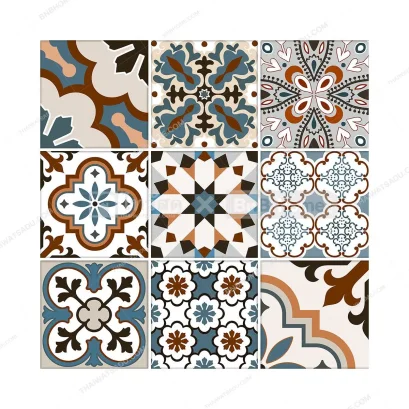 16x16" D-160 โยทะกา ฟ้า A ( Pack 6)