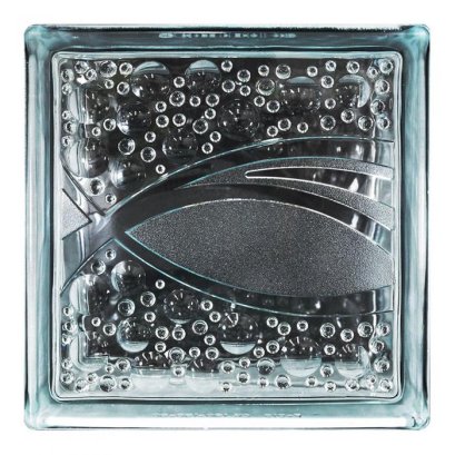 อิฐแก้ว 19x19x9 ซม. ช้างแก้ว เพชรทะเล สีใส ( 3.5&quot;)