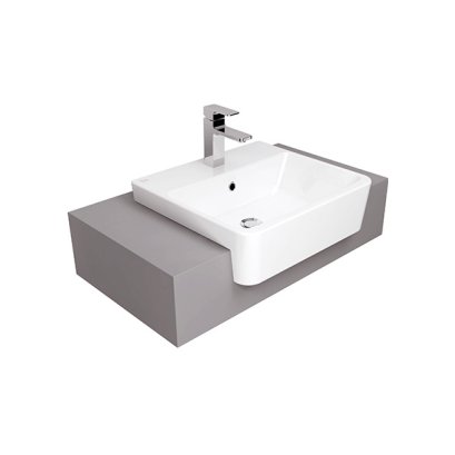TF-0519-WT อ่างล้างหน้าอะคาเซียอีครึ่งเคาน์เตอร์ 1รู สีขาว