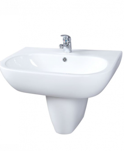 S-4387/4398 ชุดอ่างล้างหน้าพร้อมขา รุ่นเคิร์ฟ สีขาว
