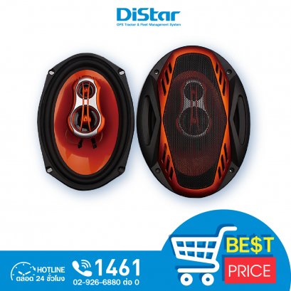 Distar car coaxial speakers, size 6x9 inches, 3-way speakers, maximum output power 160W, 1 pair pack, model DS-693X