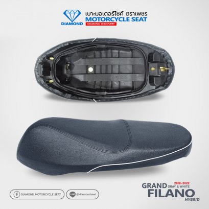 MOTORCYCLE SEAT FOR YAMAHA GRAND FILANO 2018-2022 (Gray-White)