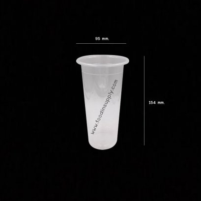 แก้วพลาสติกเรียบ 20 oz.ปาก 95 mm. US