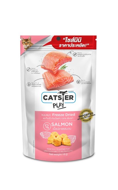 เนื้ออบแห้ง แคทสเตอร์เพลย์ สูตรเนื้อปลาแซลมอน 18 g.