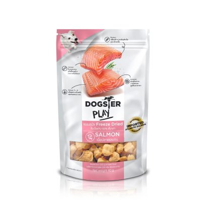 เนื้ออบแห้ง ด็อกส์เตอร์เพลย์ สูตรเนื้อปลาแซลมอน 40g.