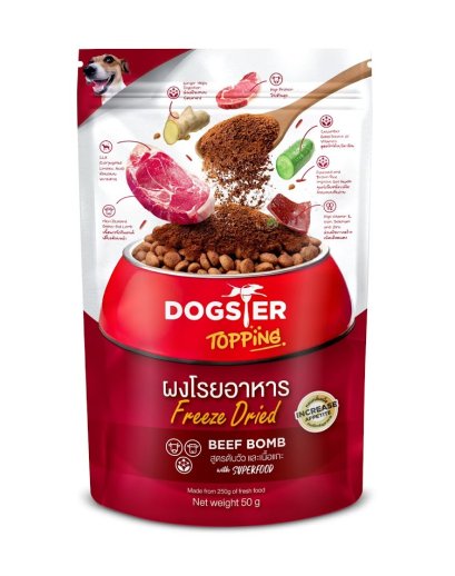 ผงโรยอาหาร Dogster รสตับวัว+เนื้อแกะ 50g.
