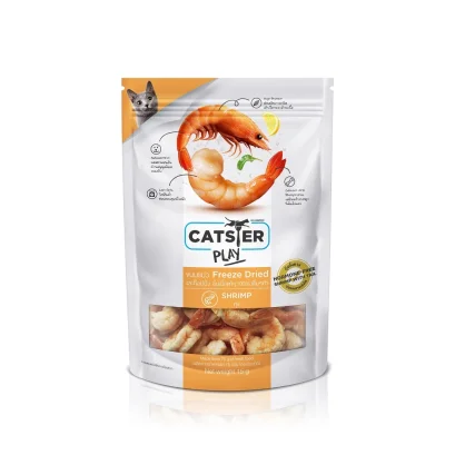 เนื้ออบแห้ง แคทสเตอร์เพลย์ สูตรกุ้ง 15g.