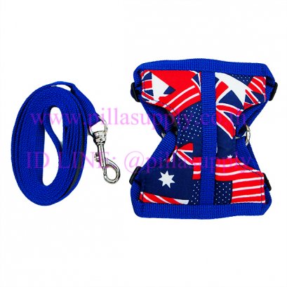 สายรัดอก (แบบมีผ้ารอง)+สายจูง # 0