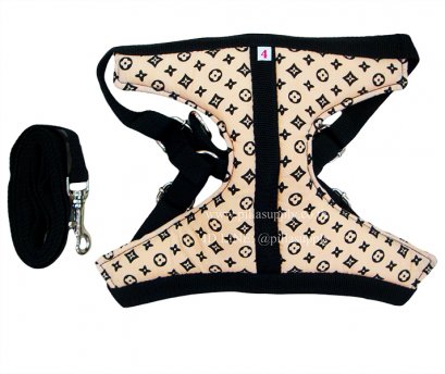 สายรัดอก (แบบมีผ้ารอง)+สายจูง # 4