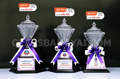 ถ้วยรางวัลแก้วคริสตัลฐานไม้