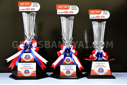 ถ้วยรางวัลแก้วคริสตัลฐานไม้