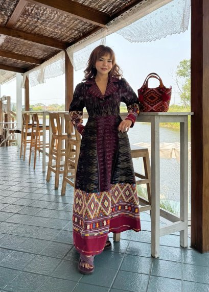 Maxi Dress ผ้ามัดหมี่ลพบุรี