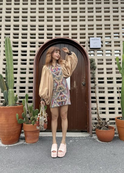 Mini Dress จากผ้าไทลื้อ x ผ้าฝ้ายทอมือ ย้อมสีธรรมชาติผลิตภัณฑ์ OTOP ของดี อําเภอเกษตรวิสัย จังหวัดร้อยเอ็ด