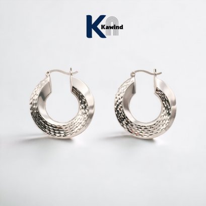 ROUND FLAT HOOP EARRINGS W/DC