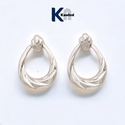 WAVES PATTERN HANGING HOOP EARRINGS