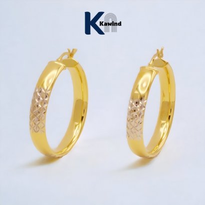 TUBING HOOP EARRINGS GW/DC 2T