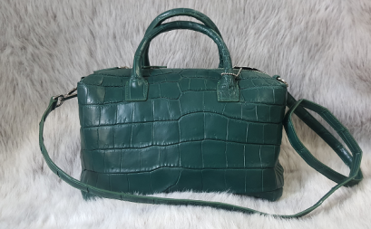 Genuine Belly Crocodile Leather Handbag Shoulder Bag in Green Soft Bag Light weight # CODE: CRW0220H-GR