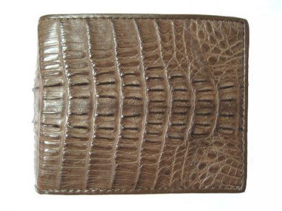 Genuine Crocodile/Alligator Leather Wallet in Chocolate Brown Crocodile Leather #CRM443W-01