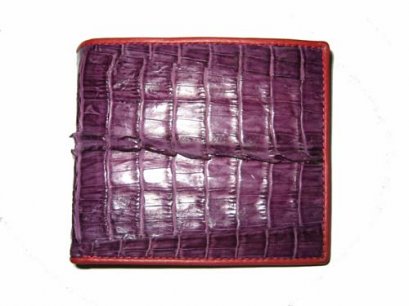 Genuine Crocodile/Alligator Leather Wallet in Purple Crocodile Leather #CRM443W-05
