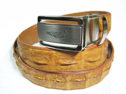 Men Genuine Crocodile Belt in Light Brown (tan) Crocodile Leather  #CRM638B-09