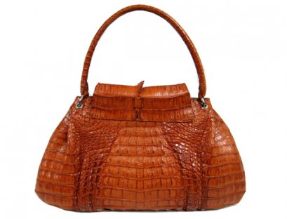 Genuine Alligator/Crocodile Handbag in Tan  Alligator Leather #CRW195H-05