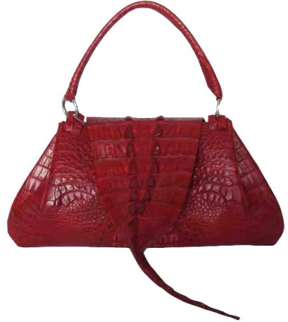 Genuine Crocodile Handbag in Red Crocodile Leather #CRW195H-09