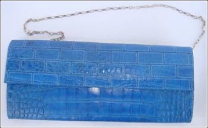 Genuine Crocodile Bag/Shoulder Bag in Blue Crocodile Skin Leather #CRW217H