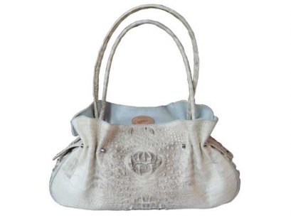 Genuine Alligator Shoulder Bag/Handbag in Natural Colour Crocodile Leather #CRW221H-01