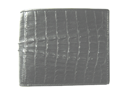 Genuine Crocodile/Alligator Leather Wallet in Black Crocodile Leather #CRM443W-03