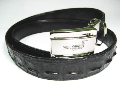Men Genuine Crocodile Belt in Black Crocodile Leather  #CRM638B-02
