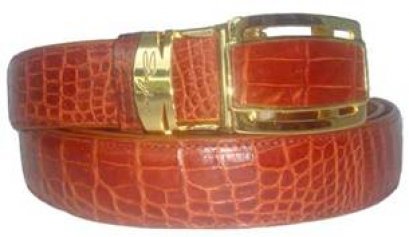 Genuine Belly Crocodile Belt in Light Brown(Tan) Crocodile Leather  #CRM640B-02