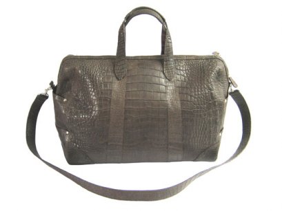 Genuine Belly Crocodile Leather Luggage Travel Bag / Duffle Bag for Men in Chocolate Brown Crocodile Skin  #CRM423L