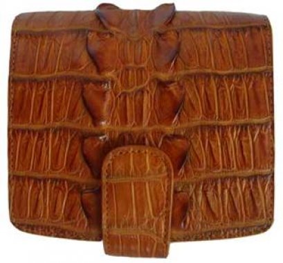 Ladies Tail Crocodile Leather Wallet in Light Brown (Tan) Crocodile Skin #CRM469W-01