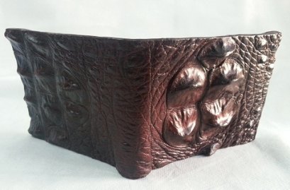 กระเป๋าหนังจระเข้แท้ สีน้ำตาล ส่วนหัว #CRM471W-BR