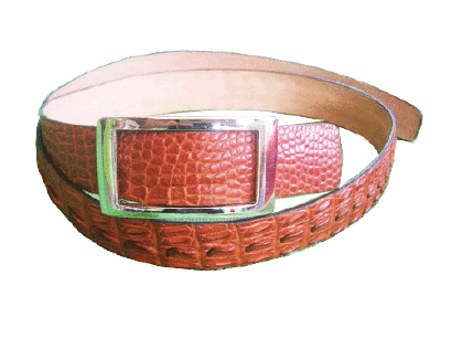 Genuine Crocodile Belt in Light Brown (tan) Crocodile Leather  #CRM639B