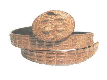 Genuine Hornback Crocodile Belt in Light Brown(Tan) Crocodile Leather  #CRM641B