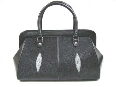 Genuine Stingray Leather Handbag in Black Stingray Skin  #STW366H