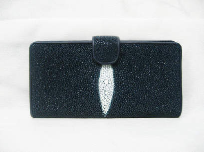 Ladies Genuine Stingray Leather Long Wallet/Purse in Blue Colour  #STW564W