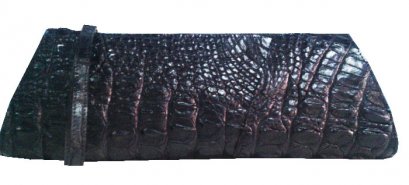 กระเป๋าหนังจระเข้แท้สีดำส่วนหลัง #CRW329H-ฺBL-BACK