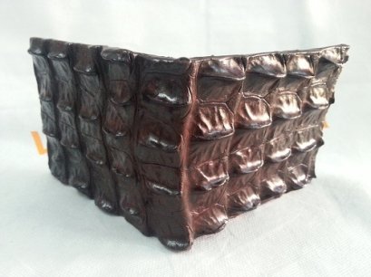 กระเป๋าหนังจระเข้แท้ สีน้ำตาล ส่วนหลัง #CRM473W-BR