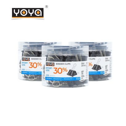 YOYA BINDER CLIPS EFFORT-LESS 19 mm. NO. 4112E PACK 3