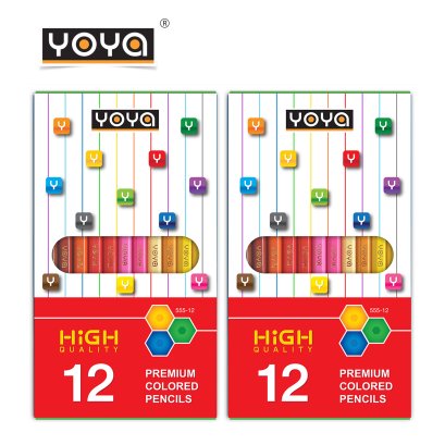 YOYA สีไม้ 12 สี คุณภาพเยี่ยม High Quality รุ่น 555-12 แพ็ค 2