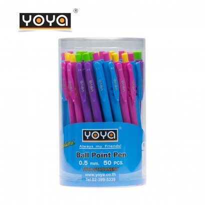 YOYA  0.5 mm Ballpoint pen Pack 50 : No.1015C / Blue Ink