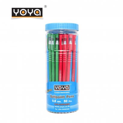 YOYA ปากกาลูกลื่นด้ามยาว น้ำเงิน 1207 แพ็ค 50