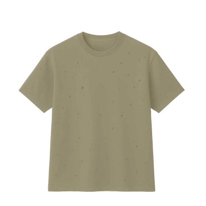 Ripped Khaki Oversize Tee