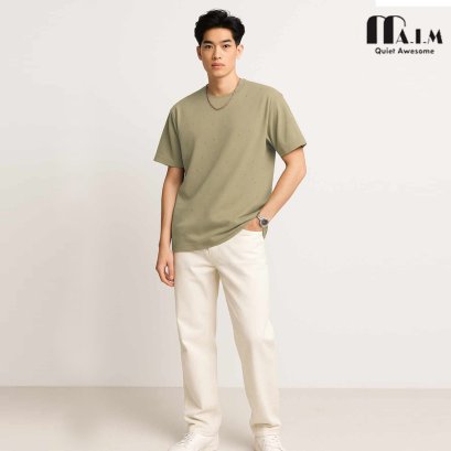 Ripped Khaki Oversize Tee