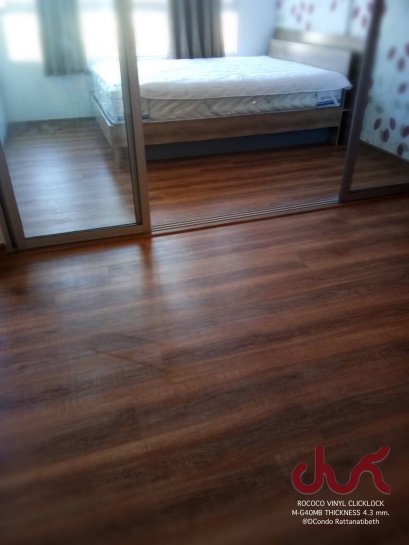 ผลงาน ติดตั้ง กระเบื้อง คลิ๊กล็อค Rococo M-G40MB ความหนา 4.2 มม. - laminatethai
